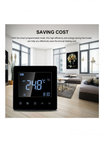 Wi Fi Smart Thermostat LCD Touch Screen Black 10.00X6.00X9.70cm