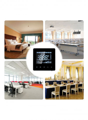 Wi Fi Smart Thermostat LCD Touch Screen Black 10.00X6.00X9.70cm