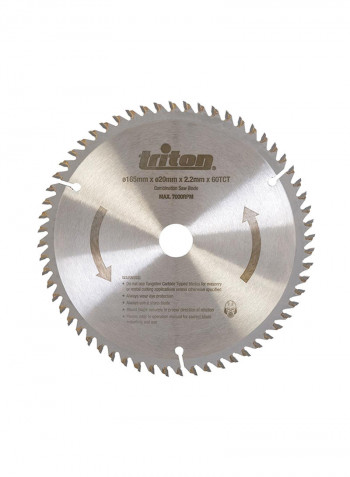 Plunge Track Saw Blade 60T Silver 20millimeter