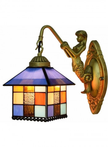 Small House Retro Stained Glass Wall Lamp Multicolour