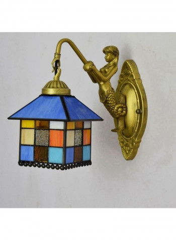 Small House Retro Stained Glass Wall Lamp Multicolour