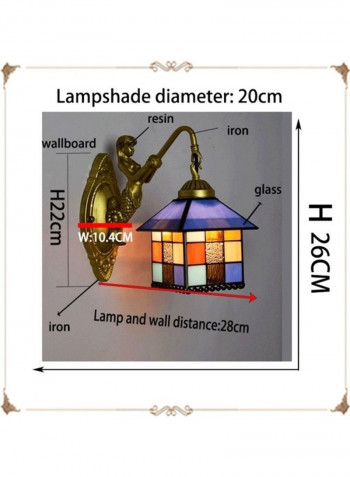 Small House Retro Stained Glass Wall Lamp Multicolour
