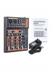 Portable 4-Channel Mic Line Audio Mixer With 3-Band EQ