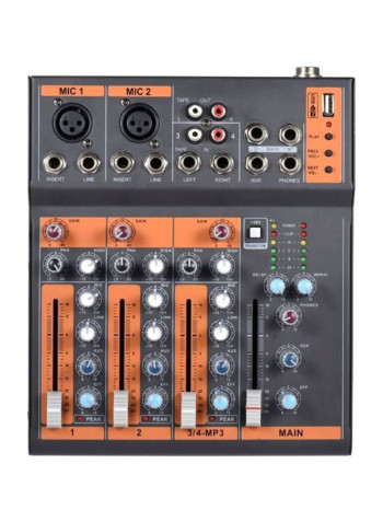 Portable 4-Channel Mic Line Audio Mixer With 3-Band EQ