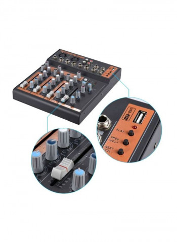 Portable 4-Channel Mic Line Audio Mixer With 3-Band EQ