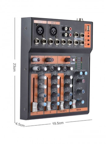 Portable 4-Channel Mic Line Audio Mixer With 3-Band EQ