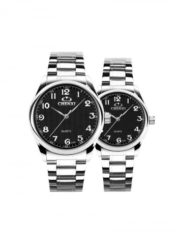 Stainless Steel Quartz Analog Couple Watch Set NSSB037006266