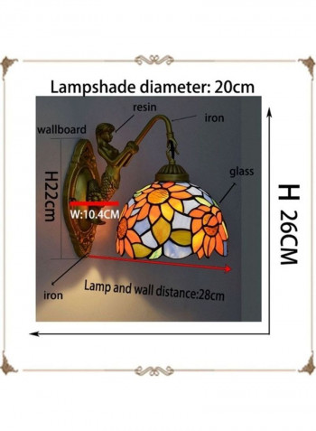 Creative Sun Flower Stained Glass Wall Lamp Multicolour