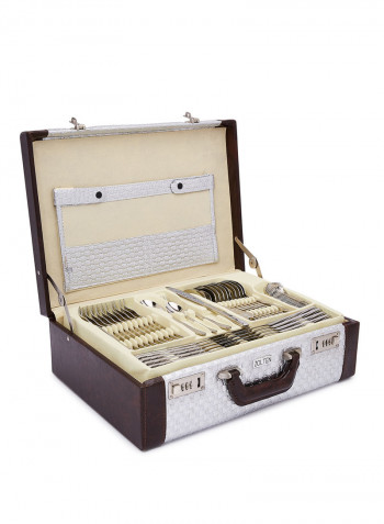 Zolten 128 Piece Satin Cutlery Set Multicolour Standard