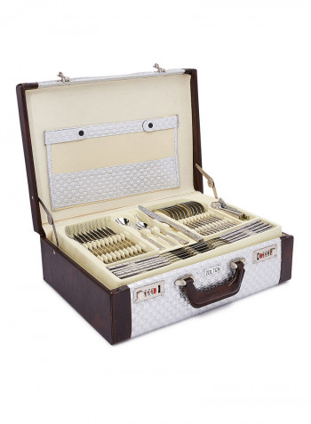Zolten 128 Piece Satin Cutlery Set Multicolour Standard