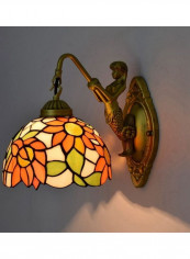 Beauty Retro Creative Stain Glass Wall Lamp Multicolour