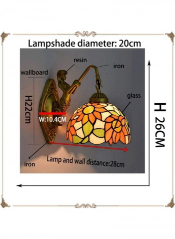 Beauty Retro Stain Glass Wall Lamp Multicolour