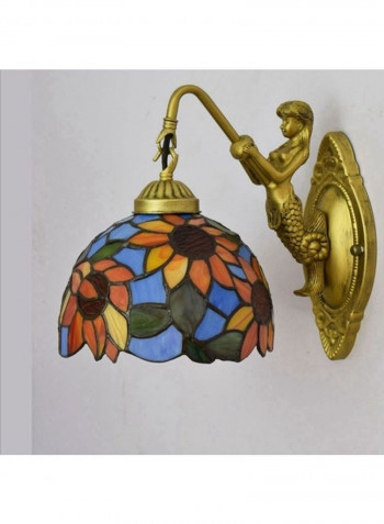 Creative Sun Flower Stained Glass Wall Lamp Multicolour