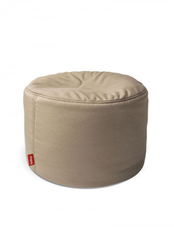 Round Patch Pouf Beige 50x35cm
