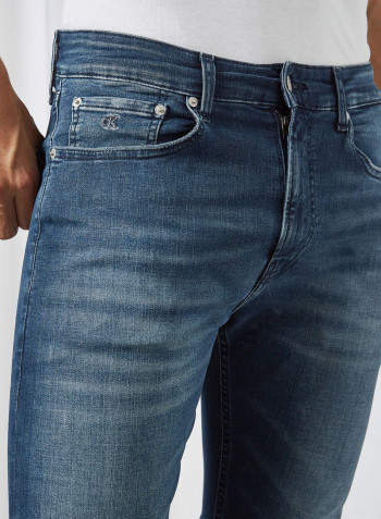 Washed Skinny Jeans Bb013 - Blue Black