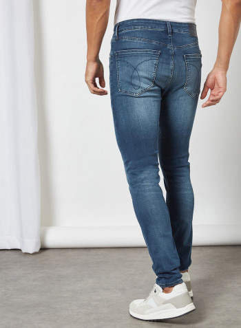 Washed Skinny Jeans Bb013 - Blue Black