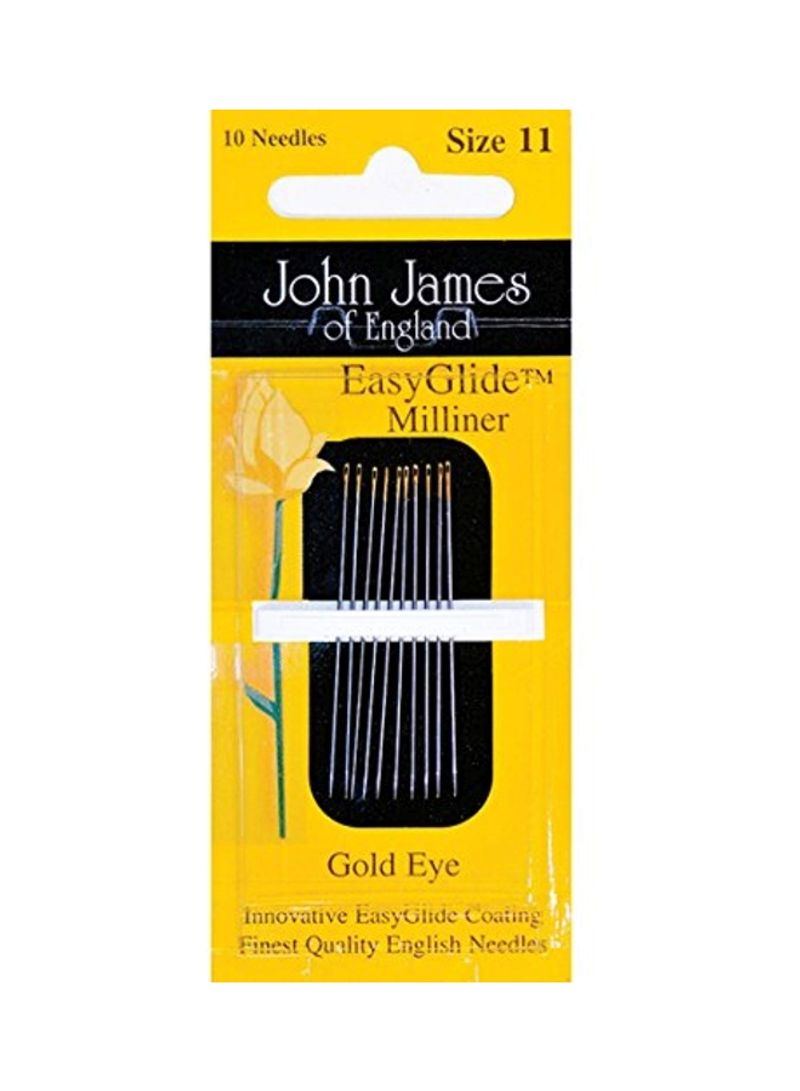 10-Piece Gold'N Glide Milliners Needles Silver/Gold 1.8x0.1x4.2inch