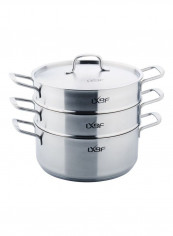 Stainless Steel 3 Layer Steamer Cooking Pot Multicolour 36x32x31cm