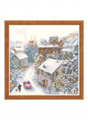 18-Piece Snowy Winter Cross Stitch Kit White/Beige/Blue