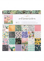48-Piece Flourish Patterned Paper Pad Pink/Black/Yellow