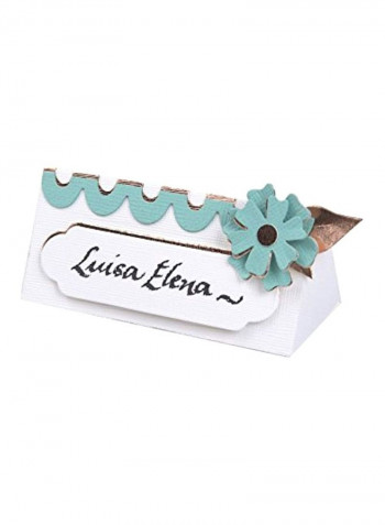 Caja de Triangulo Die Cuts White/Green/Brown