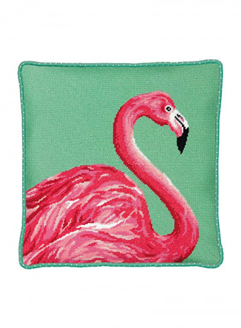 Flamingo Needlepoint Kit Pink/Green 14x14inch