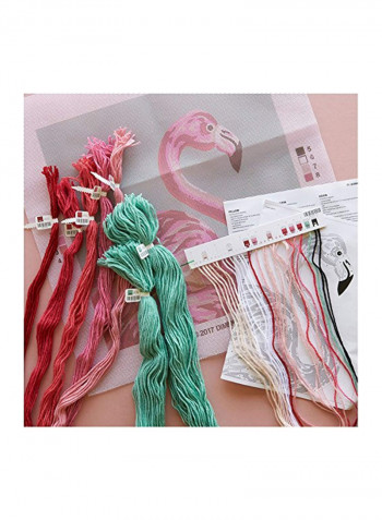 Flamingo Needlepoint Kit Pink/Green 14x14inch