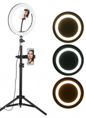 10 Inch Desktop LED 3 Lighting Modes Dimmable Video Ring Light Lamp With Phone Holder Ballhead Adapter Black reviews 10 Inch Desktop LED 3 Lighting Modes Dimmable Video Ring Light Lamp With Phone Holder Ballhead Adapter Black