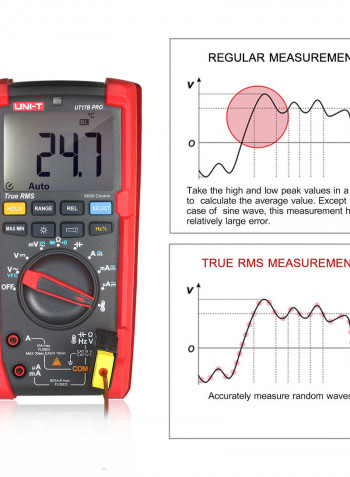 UNI-T True RMS Digital Multimeter Red 24.5 x 7 x 18cm