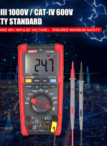 UNI-T True RMS Digital Multimeter Red 24.5 x 7 x 18cm