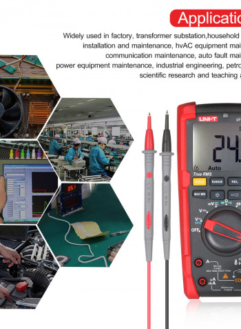 UNI-T True RMS Digital Multimeter Red 24.5 x 7 x 18cm