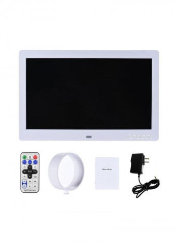 LCD Digital Picture Frame White 25x16x2.3centimeter