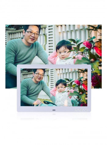 LCD Digital Picture Frame White 25x16x2.3centimeter