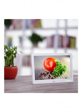 LCD Digital Picture Frame White 25x16x2.3centimeter