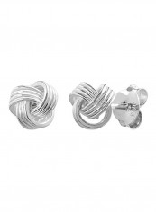 Sterling Silver Love Knot Stud Earrings