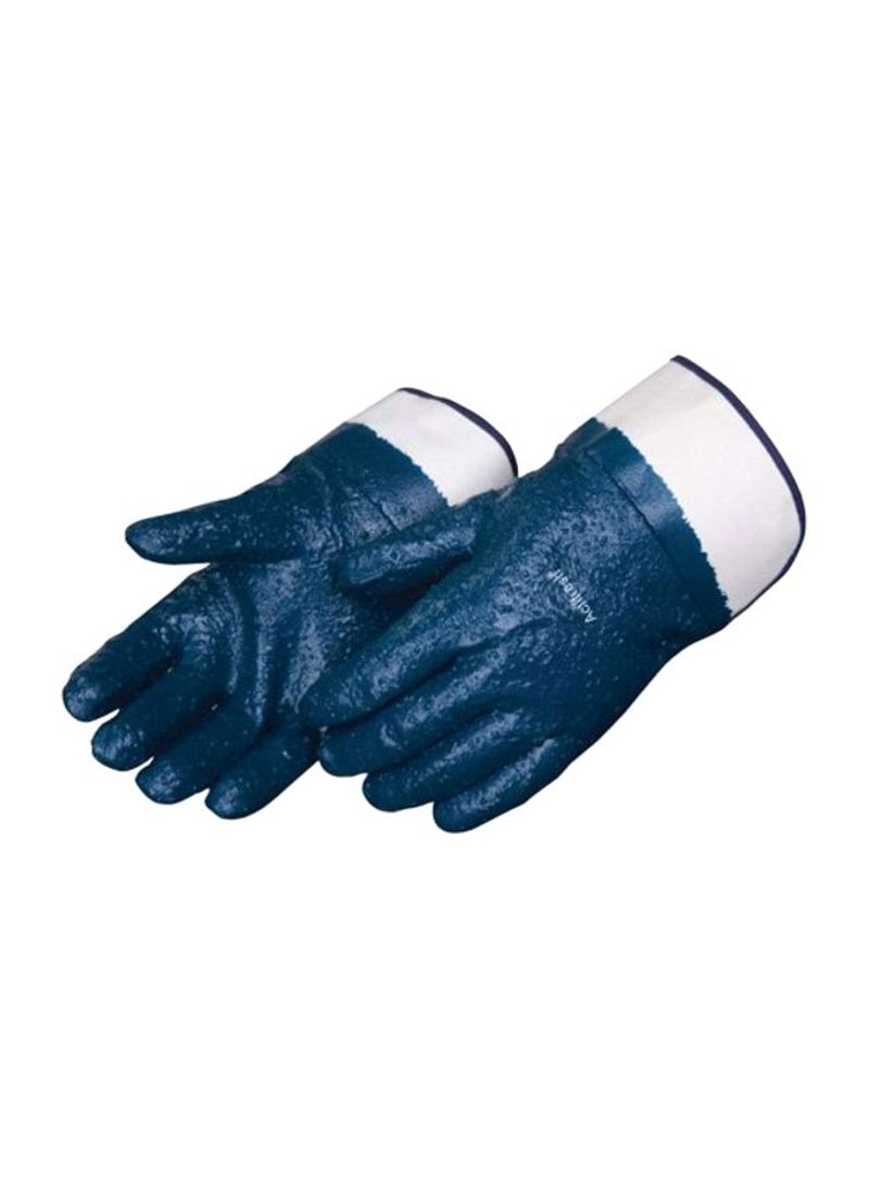 Pack Of 12 Nitrile Coated Gloves Blue/White