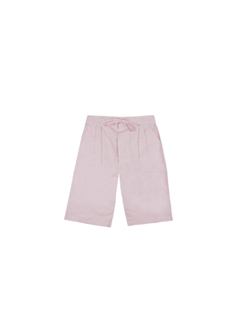 Comfortable Linen Shorts Light Pink