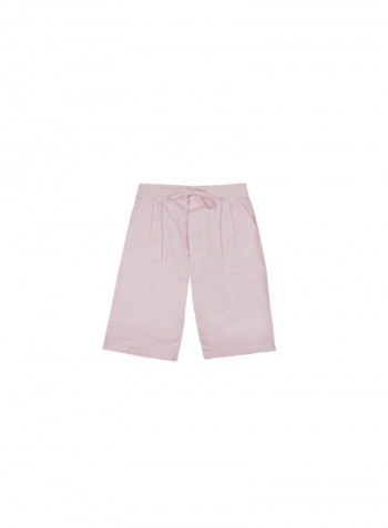 Comfortable Linen Shorts Purple