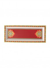 Samarkand Rubin Decorative Rectangular Bowl White/Red/Yellow 25x10centimeter