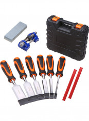 10-Piece Chisel Masonry Carving Tool Kit Multicolour 30.50 x 9cm