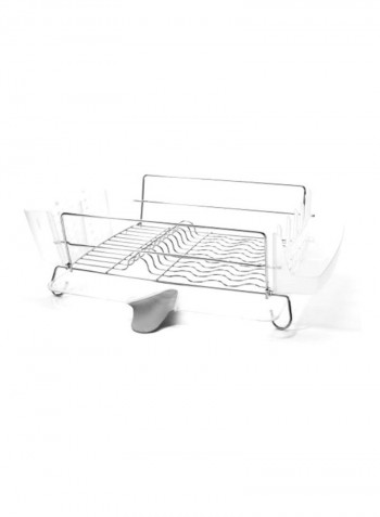 Stainless-Steel Dish Rack Silver/Clear 19.8x6.1x17.1inch