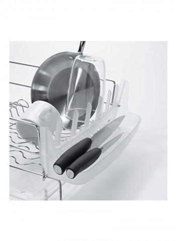 Stainless-Steel Dish Rack Silver/Clear 19.8x6.1x17.1inch