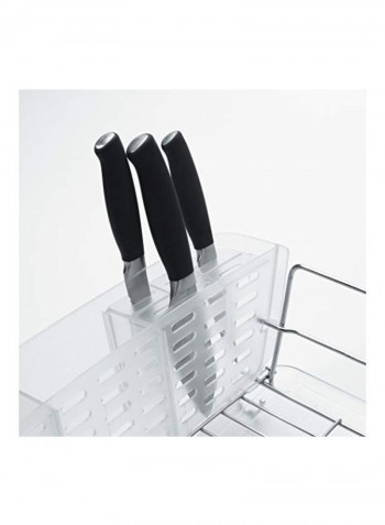 Stainless-Steel Dish Rack Silver/Clear 19.8x6.1x17.1inch