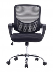 Multifunction Adjustable Office Desk Chair Black/Silver