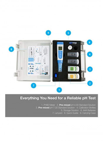 Waterproof pH Pocket Tester Blue/White 7x1.6x1.6inch