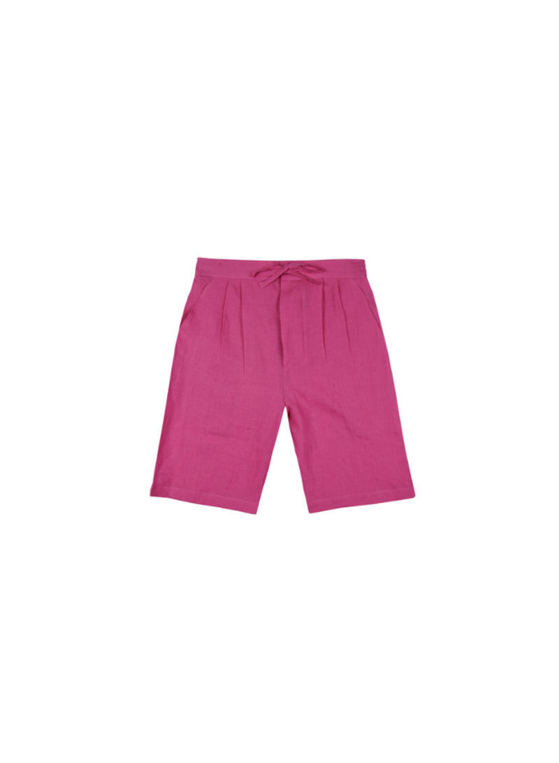Comfortable Linen Shorts Pink