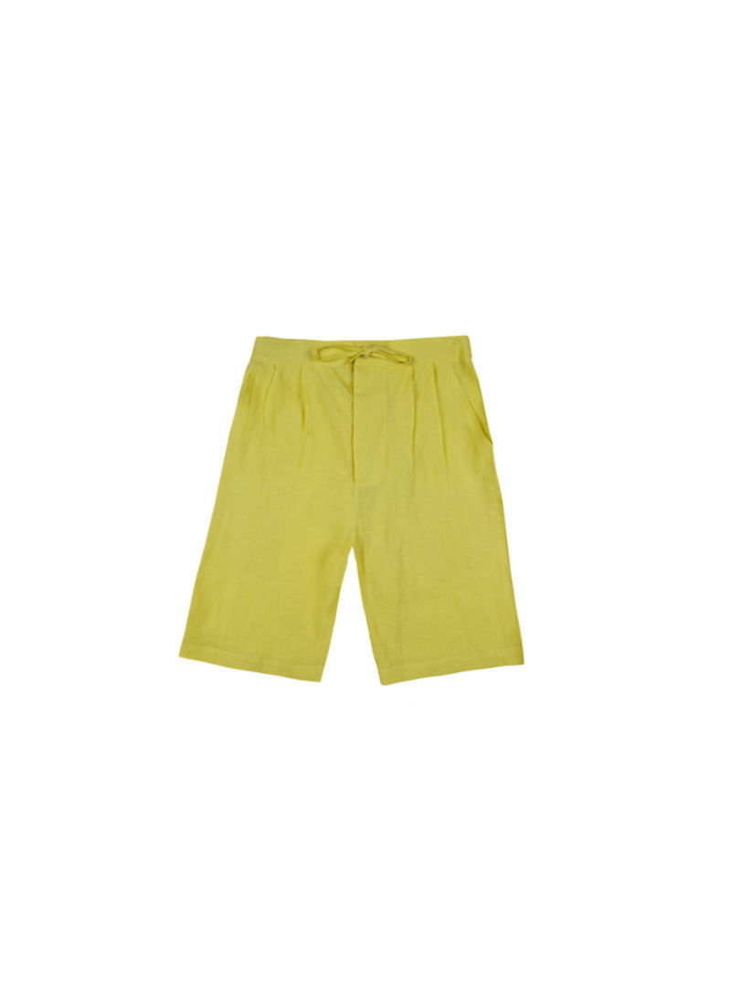 Comfortable Linen Shorts Yellow
