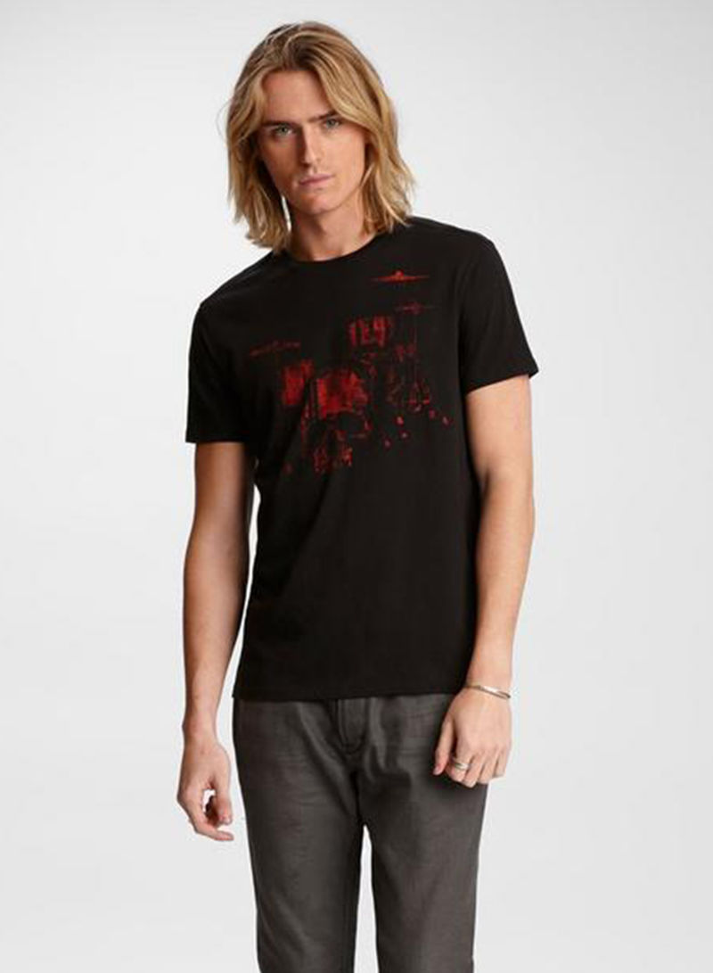Graphic Print T-Shirt Black/Red