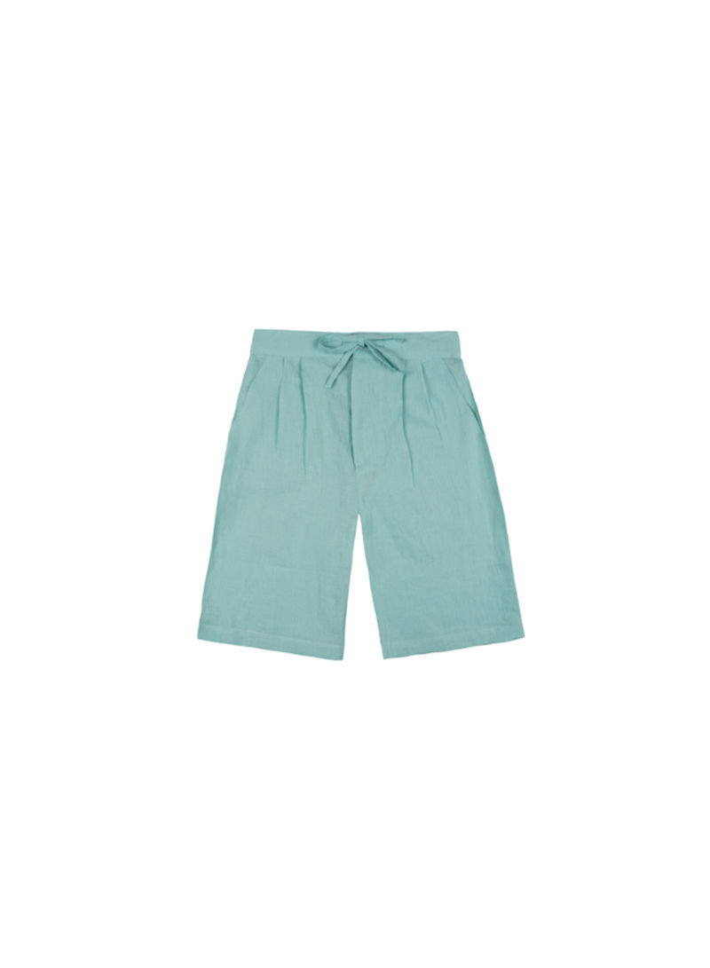Comfortable Linen Shorts Sea Green