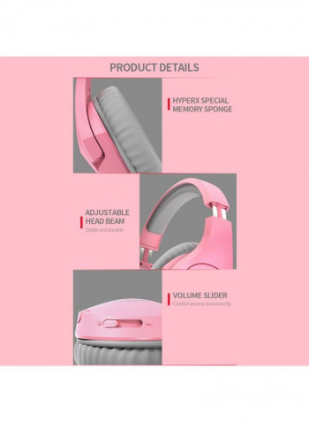 HyperX Cloud Stinger Wired Over-Ear Headsets Pink/Grey